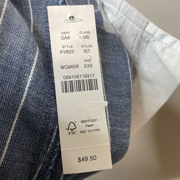 J.CREW Seaside Shorts Women XXS Indigo Stripe Pull-On Cotton Blend AV825 - Picture 14 of 16